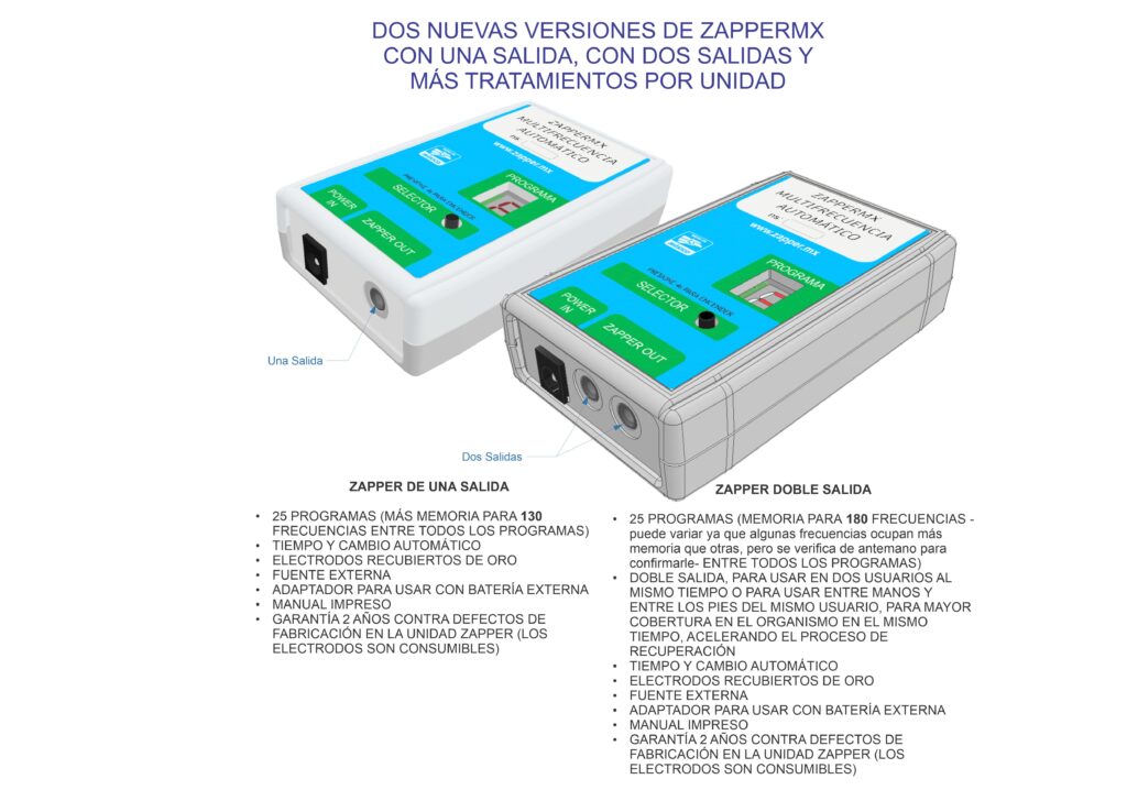 ZAPPER DOBLE SALIDA BIOFRECUENCIAS HULDA CLARK